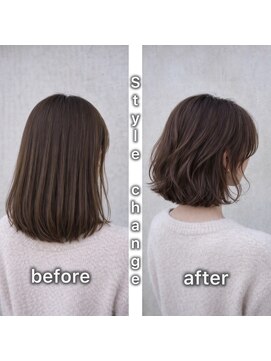 エイミーバイアフロート(amie  by afloat) ミディアムから、抜け感ボブへ