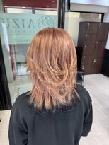 アイズ 本厚木(AIZU)&nbsp;レイヤーカット　ピンクベージュ　エンドカラー