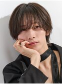 メンズニュアンスシースルーラウンドマッシュ