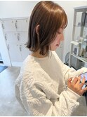 透明感ナチュラルブラウン/レイヤーカット/ミディアムボブ