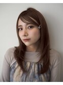 顔周りレイヤーカットくびれヘアミルクティーベージュカラー韓国