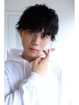 ソイクフ(SOY KUFU) MEN’SHAIRアッシュブラックマッシュパーマ