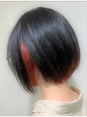 大人可愛い20代30代40代黒髪インナーカラーショートボブ[草加駅]