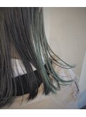 結べるボブスタイル 裾カラー エメラルド◎30代40代50代