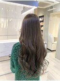 オレンジ味オフ美髪ロングミントベージュ