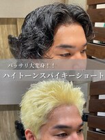 ヨシザワインク プレミアム 横浜 桜木町店(YOSHIZAWA Inc. PREMIUM)&nbsp;大変身！メンズハイトーンスパイキーアップバングショート