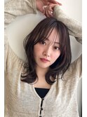 くびれヘア シースルーバング 顔まわりレイヤー ラベンダー