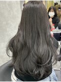 レイヤーカット ダークグレージュ 韓国ヘア ブリーチなし