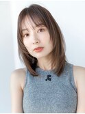 韓国レイヤーくびれレイヤーオリーブベージュ髪質改善艶髪小顔