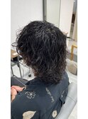 メンズウルフ×波巻きスパイラルパーマ