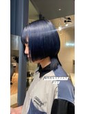 クラゲヘア ブリーチ1回~鮮やかネイビー
