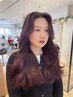 【韓国風ヘアースタイルNo1】韓国風レイヤーカット×トレンド艶カラー￥6600