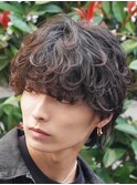 渋谷シャドウパーマメンズ波巻きパーマ韓国メンズマッシュウルフ