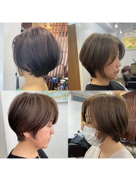 ハーツ(Heart's) 白髪ぼかし/イメチェンヘアスタイル/前髪カタログ/ショートボブ