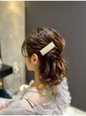 バレッタハーフアップ