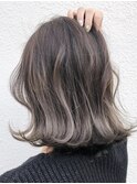 くびれショートボブ40代50代グレイカラー白髪染め白髪ぼかし