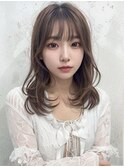 顔周りレイヤーカット髪質改善酸性ストレートグレーベージュ艶髪