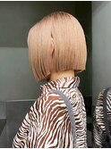 ハイトーンダブルカラーボブ韓国ヘアミディアム_ba555601