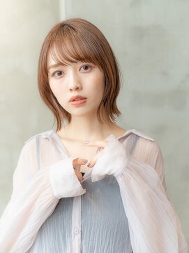 ケアリー 調布(Carelly) 大人かわいい前髪セシルカットココアブラウンフリンジウェーブ