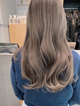 小顔黒髪オリーブグレーココアベージュボブ髪質改善ブリーチ新宿