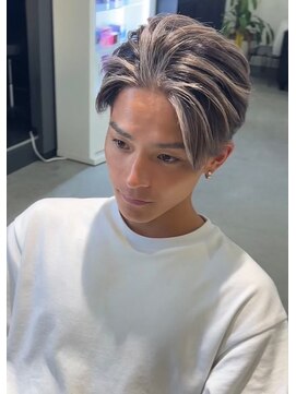 メンズサロン キング 梅田店(Men’s salon K!ng) 韓国マッシュセンターパートツーブロックメンズハイライトウルフ