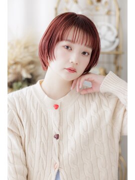 カバーヘア ブリス 川口(COVER HAIR bliss) ダブルカラー/チェリーレッド/透明感カラーボブレイヤーp川口