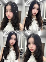 ボタン ハカタ(VOTAN hakata)&nbsp;市野瀬裕奈/センター分け前髪/レイヤーカット/暗めカラー/顔周り