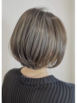 ネックス 表参道本店(nex) デザインカラーレイヤーカットウェットヘアオリーブベージュ白髪