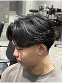 ニュアンスパーマフェザーパーマセンターパート毛流れパーマ