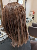 イエロー(Yellow)&nbsp;大人女性に人気の【ピンクベージュ（8トーン）の全体染め】&TR