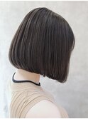 ハッシュカットフルバング似合わせカットレッドブラウン20代30代