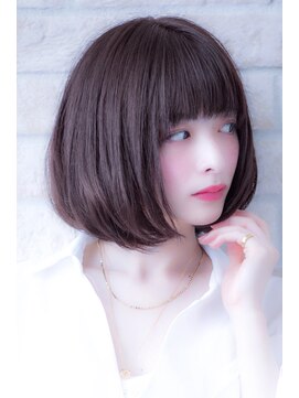 エルデ ナインズ ヘアー スタンド 川口店(elde 9's HAIR STAND) イメチェンフォギーベージュ耳かけ毛先パーマ厚めバング