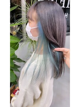 イエナ 渋谷(IENA) インナーカラー　ライトブルー