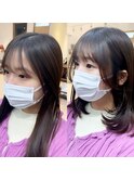 サイドバングで顔まわりの隙間埋めます♪　美髪縮毛矯正　横浜
