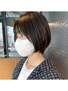 チャンネル(channel) 丸みショートボブ/地毛風ラベンダーグレージュ