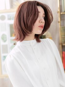 カバーヘア ブリス 志木南口駅前店(COVER HAIR bliss) センターパートピンクレッド小顔こなれヘアa志木20代30代40代