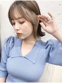 【トレンド】ホワイトブロンドインナーカラー　外ハネボブ