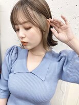 イルウィ(irwi)&nbsp;【トレンド】ホワイトブロンドインナーカラー　外ハネボブ