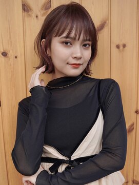 ブゾン(buZon) 【buZon ブゾン】切りっぱなし外ハネボブ×グレーベージュ