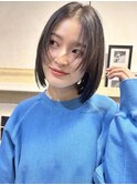 シアーカラー ショート 姫カット ダークアッシュ 魅力倍増カール