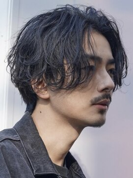 フィフス 栄(fifth) ニュアンスパーマセンターパートシースルーマッシュ毛流れメンズ