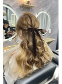 ヘアセット×ハーフアップ