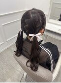 【ヘアメ】清楚ガーリーさん＊編み込みおさげツイン＊新井