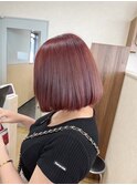 ボブ×ワインレッド