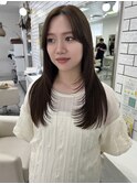 ロングハッシュカット×オリーブブラウン