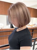 ボブ白髪ぼかしハイライトショートボブカット20代30代40代