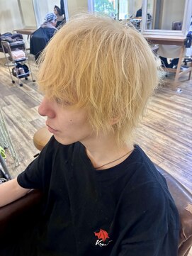 トータルビューティーサロン プリエ(prier) アフロ安藤　メンズカットブリーチカラー