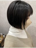 暗髪カラー×ボブ