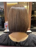 【藤田】　平行ボブ×明るめオリーブブラウン