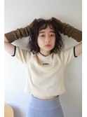 オン眉ボブパーマ